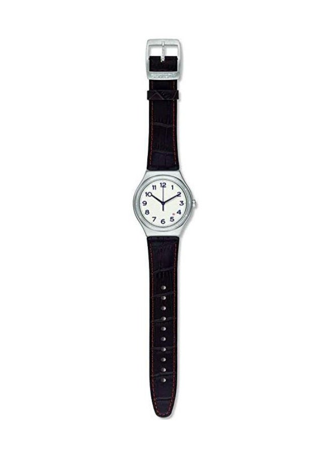 Swatch Leather Analog Wrist Watch YWS416 - Image 2