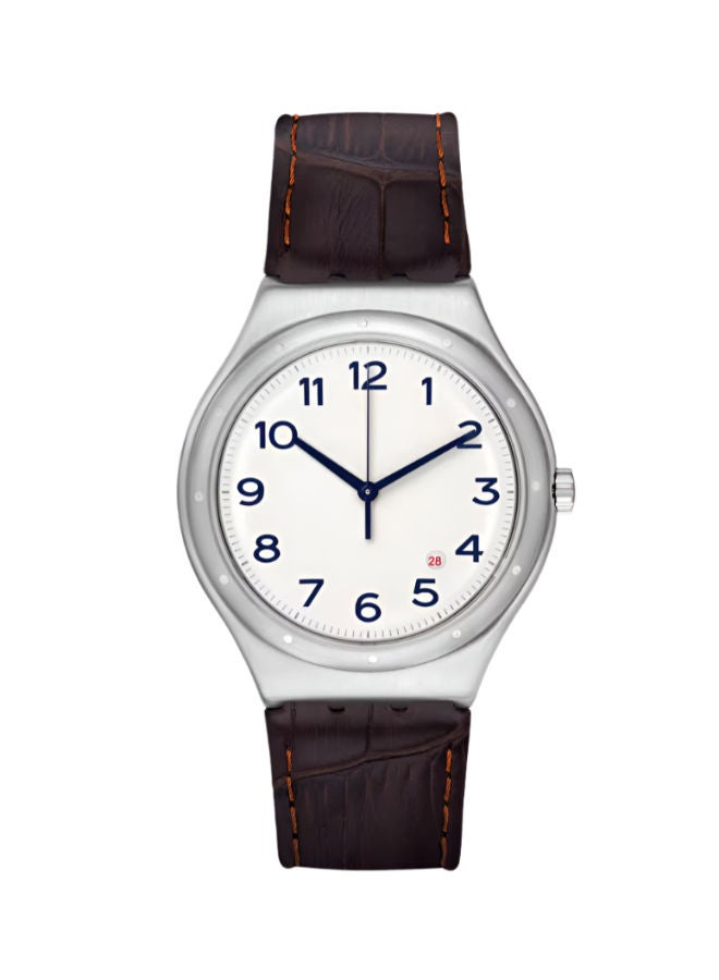 Swatch Leather Analog Wrist Watch YWS416 - Image 1
