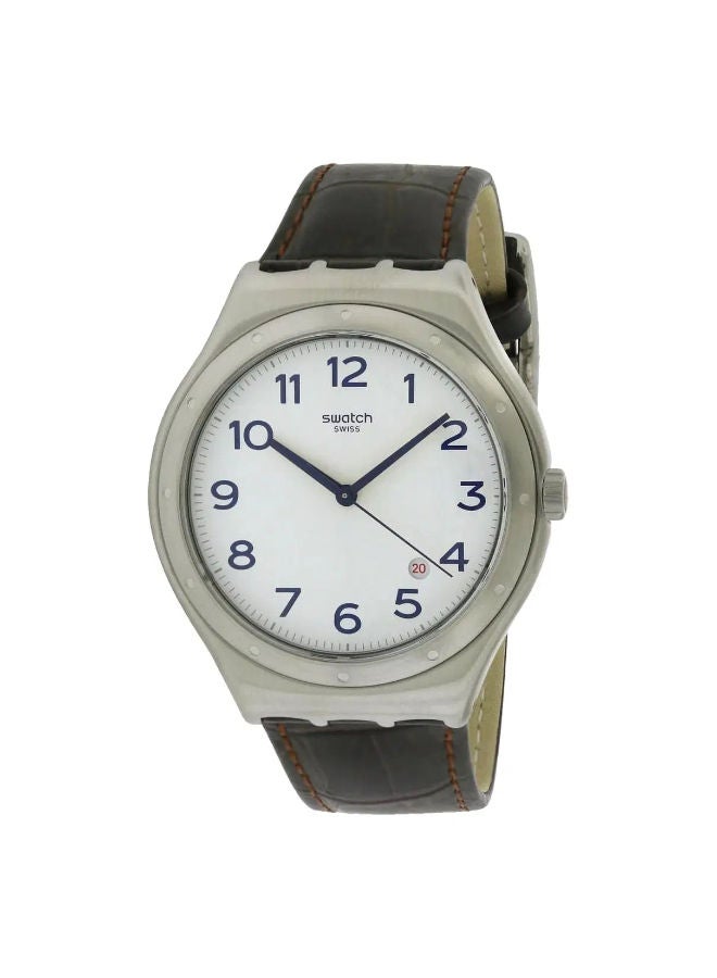 Swatch Leather Analog Wrist Watch YWS416 - Image 3