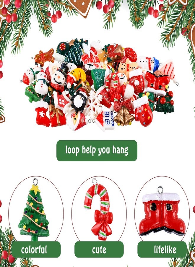 Garma 48Pcs Mini Christmas Ornaments Small Christmas Tree Decorations Set with Santa Claus Snowman Bells Tiny Xmas Hanging Ornaments Miniature for Christmas Tree Decor - Image 2