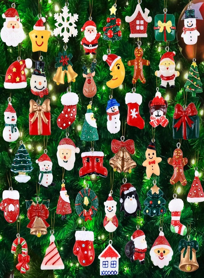 Garma 48Pcs Mini Christmas Ornaments Small Christmas Tree Decorations Set with Santa Claus Snowman Bells Tiny Xmas Hanging Ornaments Miniature for Christmas Tree Decor - Image 1