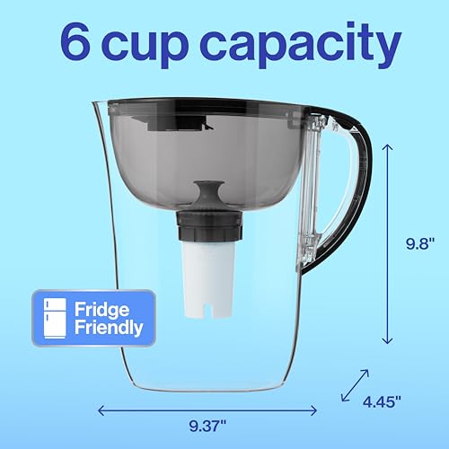 Brita Small 6 Cup Water Filter Pitcher, 1 BritaPlus Filter, Metro, Black (Package May Vary) - Image 4