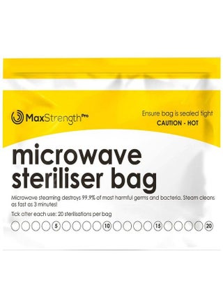Premium Microwave Sterilizer Bags (20Pcs) By Max Strength Large & Durable Steam Bags For Baby Bottles Soothers Teethers & Training Cups 20 Uses Per Bag & Marking System - pzsku/Z0B4BC6E95EB2A9FC0405Z/45/_/1688971136/23f14f02-483d-4062-9054-09e15221addd