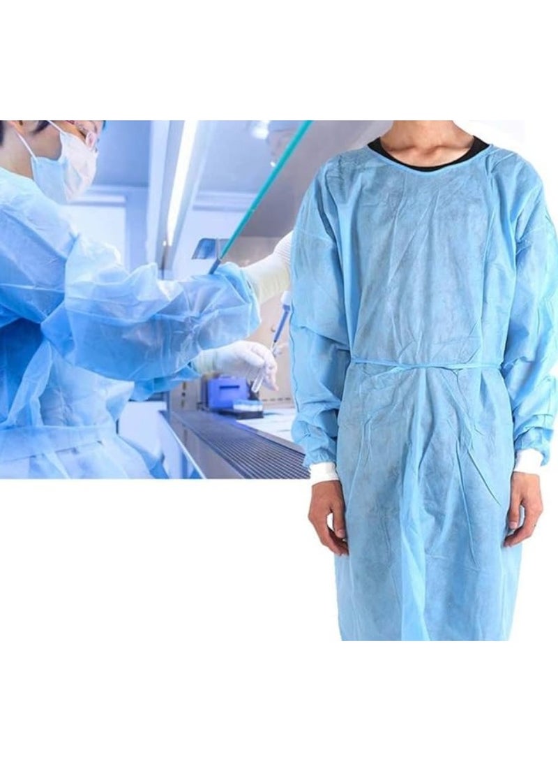 Generic 10 PCS Disposable Isolation Gowns with Long Sleeve Knit Elastic Cuffs Fully Closed Double Tie Back Lightweight Breathable Fluid Resistant Unisex  - Image 1