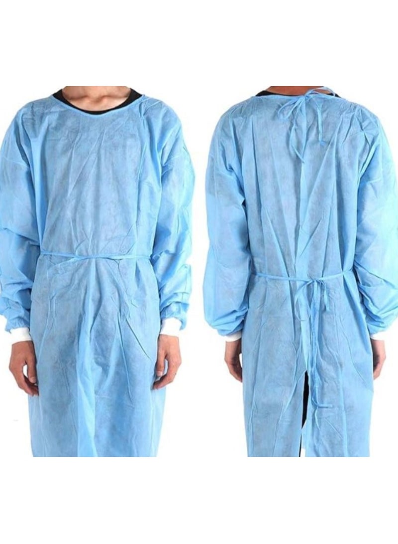 Generic 10 PCS Disposable Isolation Gowns with Long Sleeve Knit Elastic Cuffs Fully Closed Double Tie Back Lightweight Breathable Fluid Resistant Unisex  - Image 4