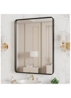 Bathroom Mirror, 40 x 50 cm Wall-mounted Rounded Rectangular Mirror, Wall Mirror with Aluminum Alloy Frame, Modern Large Mirrors for Bathroom, Bedroom,Vanity, Hangs Vertically or Horizontally - pzsku/Z0B4BD599129DFB78F2CAZ/45/_/1737363770/ab3a9dbc-73d0-4670-ae75-684b6fa0fc5d