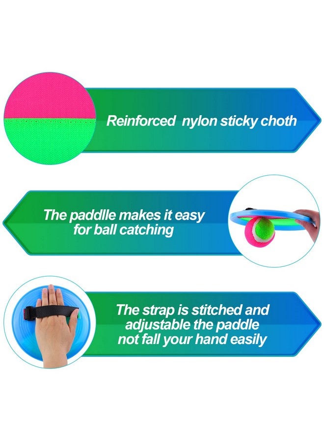 Aneco Aneco Toss and Catch Paddle Game Set Disc Paddles and Toss Ball Sport Game with Storage Bag, 6 Paddles and 6 Balls  - Image 4