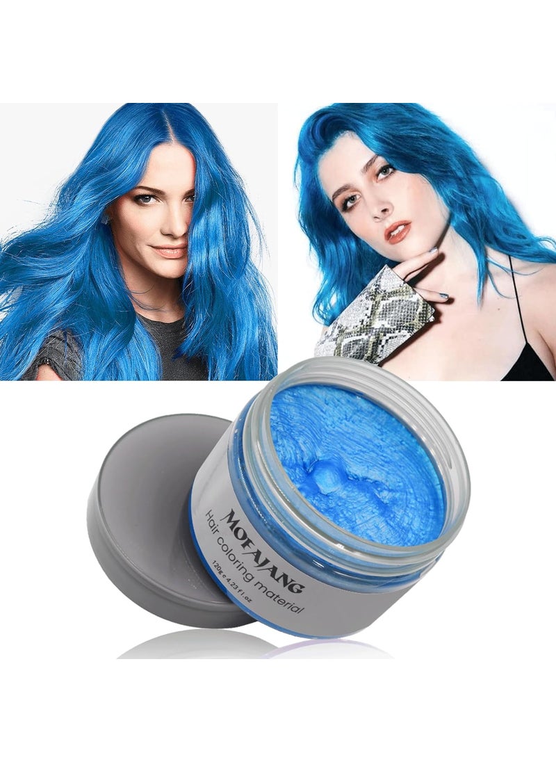 ZENTANMEI Temporary Hair Color Wax Hair Coloring Styling Wax Colored 423Oz Each Neutral Hair Wax Clay Mud Matte LongLasting Definition Hairstyle Cream for Halloween Christmas Cosplay Party 423 Fl Oz Blue 