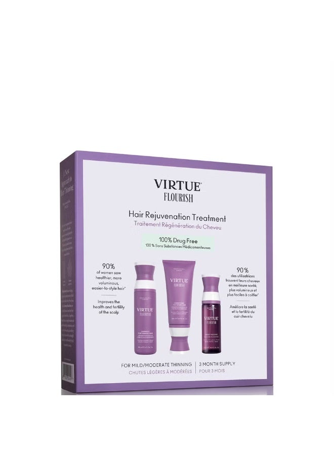 VIRTUE Flourish Hair Rejuvenation Treatment (3 Month Supply) - Image 1