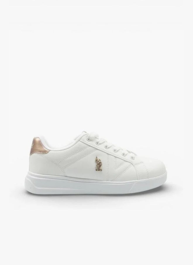 U.S. Polo Assn. أحذية رياضية نسائية U.S. Polo Assn. EXXY GLB 6FX - بيضاء مع أربطة وقاعدة مرتفعة - Image 3