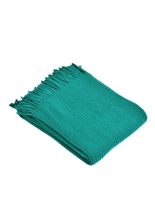 Tassel تصميم المنسوجة رمي البطانية البوليستر 125x150cm البوليستر، لينة مكافحة حبوب الرمي الزخرفي للكرسي أريكة سرير، غسالة آلة بطانية خفيفة الوزن لغرفة المعيشة غرفة النوم التخييم ​ - Image 2