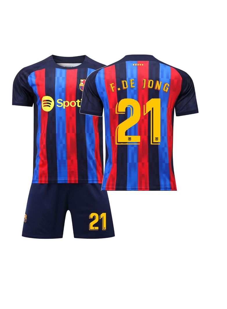 KUYING قميص برشلونة رقم 21 قميص كرة القدم للرجال F.DE Jong  - Image 1