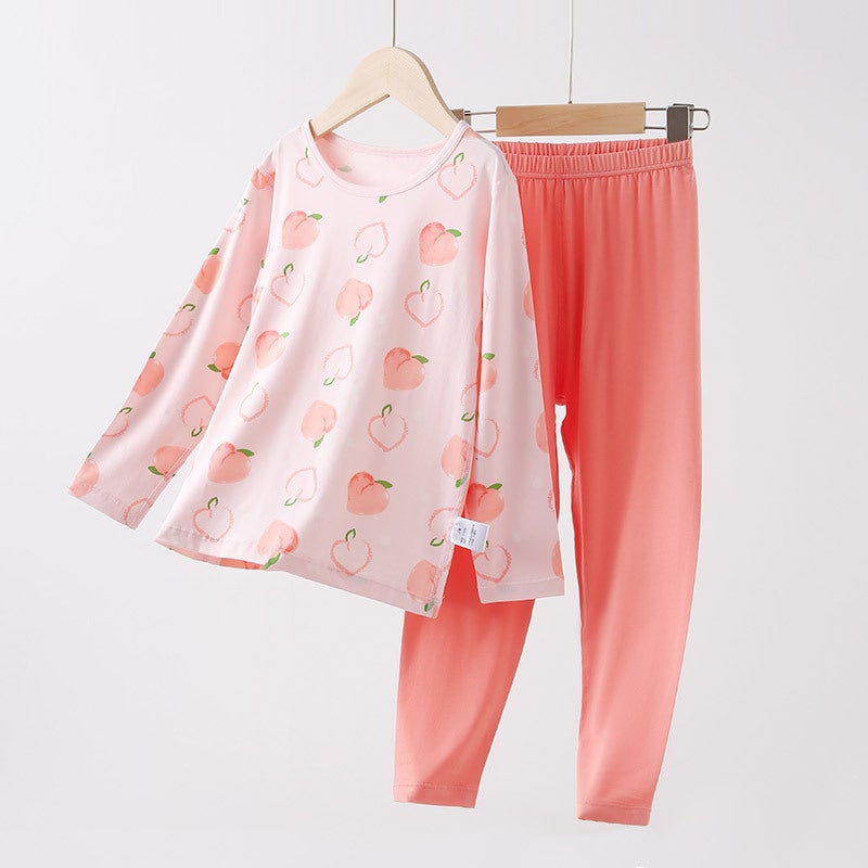Children'S Autumn Clothing Set, Mo Cotton Class A Girls' Thermal Underwear, Long-Sleeve Loungewear, Boys' Pajamas - Image 1