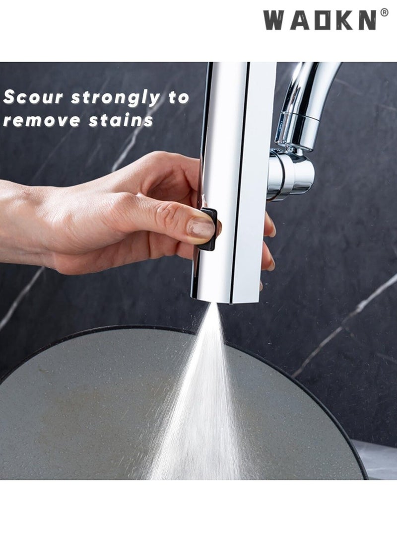 WAOKN Kitchen Faucet Head Replacement, 3 Modes Kitchen Sink Spray Nozzle, 360° Swivel Anti Splash Water Saving Kitchen Waterfall Faucet Aerator, Metal Pull Down Spray Head for Bathroom Face Eye Wash - Image 5