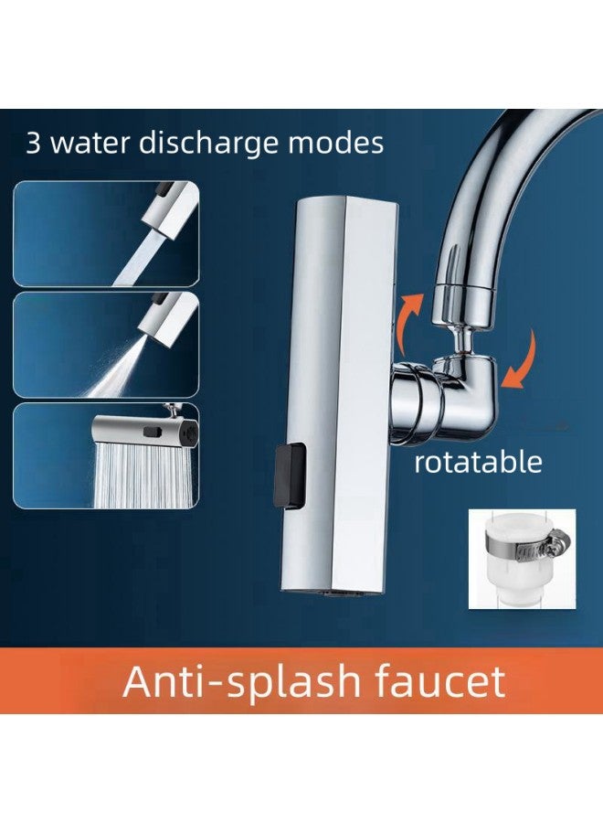 WAOKN Kitchen Faucet Head Replacement, 3 Modes Kitchen Sink Spray Nozzle, 360° Swivel Anti Splash Water Saving Kitchen Waterfall Faucet Aerator, Metal Pull Down Spray Head for Bathroom Face Eye Wash - Image 2