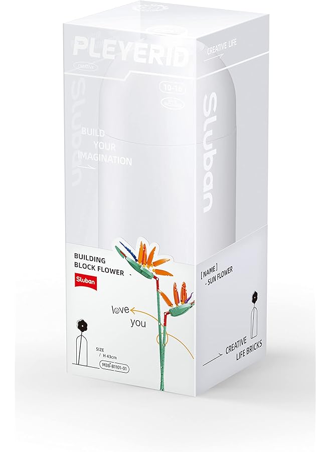 Sluban Flower Vase Building Kit A Unique Flower Container With 140 Pcs And Flowers Bird Of Paradise - Image 1
