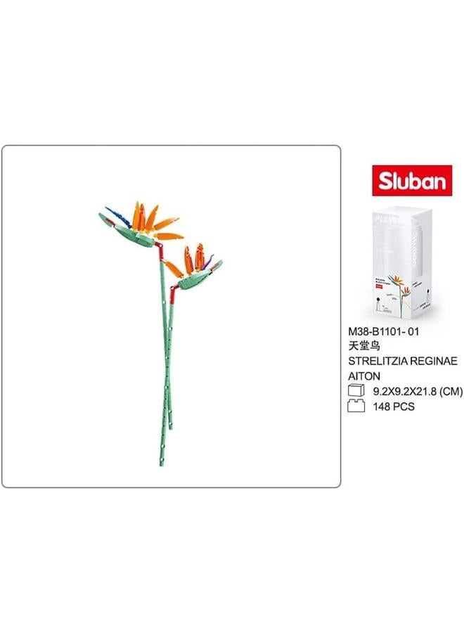 Sluban Flower Vase Building Kit A Unique Flower Container With 140 Pcs And Flowers Bird Of Paradise - Image 4