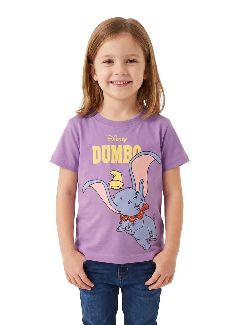 ديزني Disney Dumbo Toddler Girls’ Oversized Drop Shoulder T-Shirt – Cute Casual Relaxed Fit Tee