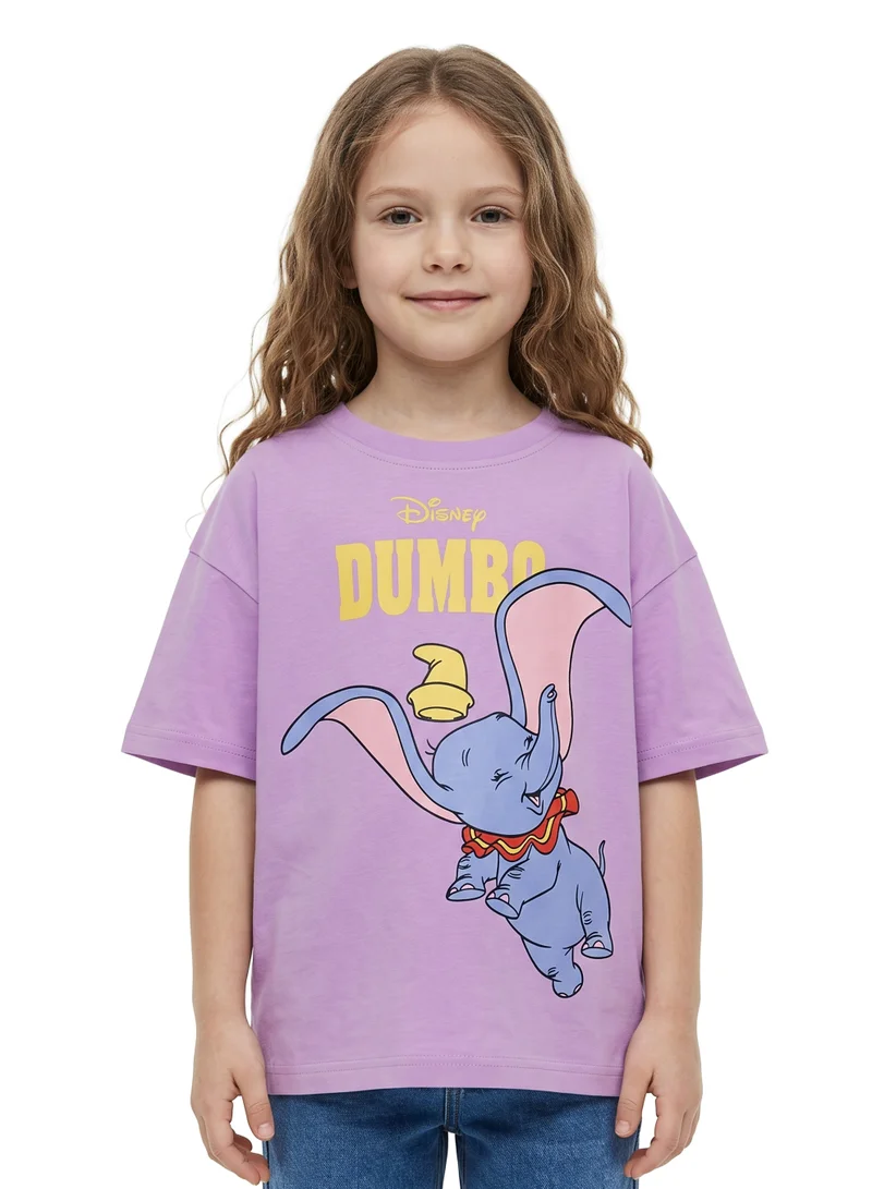 Disney Disney Dumbo Toddler Girls’ Oversized Drop Shoulder T-Shirt – Cute Casual Relaxed Fit Tee
