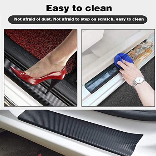 Allure Auto® 4pcs Carbon Fibre Sticker Car Door Sill Scuff Guard, Welcome Pedal Protect, Anti-Kick Scratch CAR Foot Steps for Nissan Sentra - Image 5