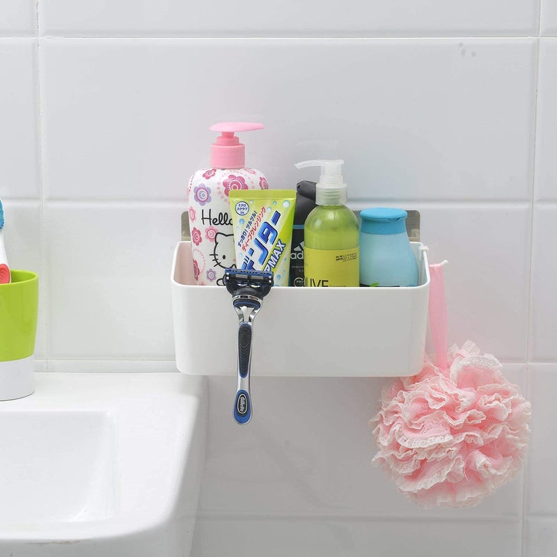 Aider Magic Sticker Series Self Adhesive Plastic Bathroom Shelf Shower Caddy Standard Wall Mounted Bathroom Organizer Shelves Cosmetic Toiletry Storage - Image 4
