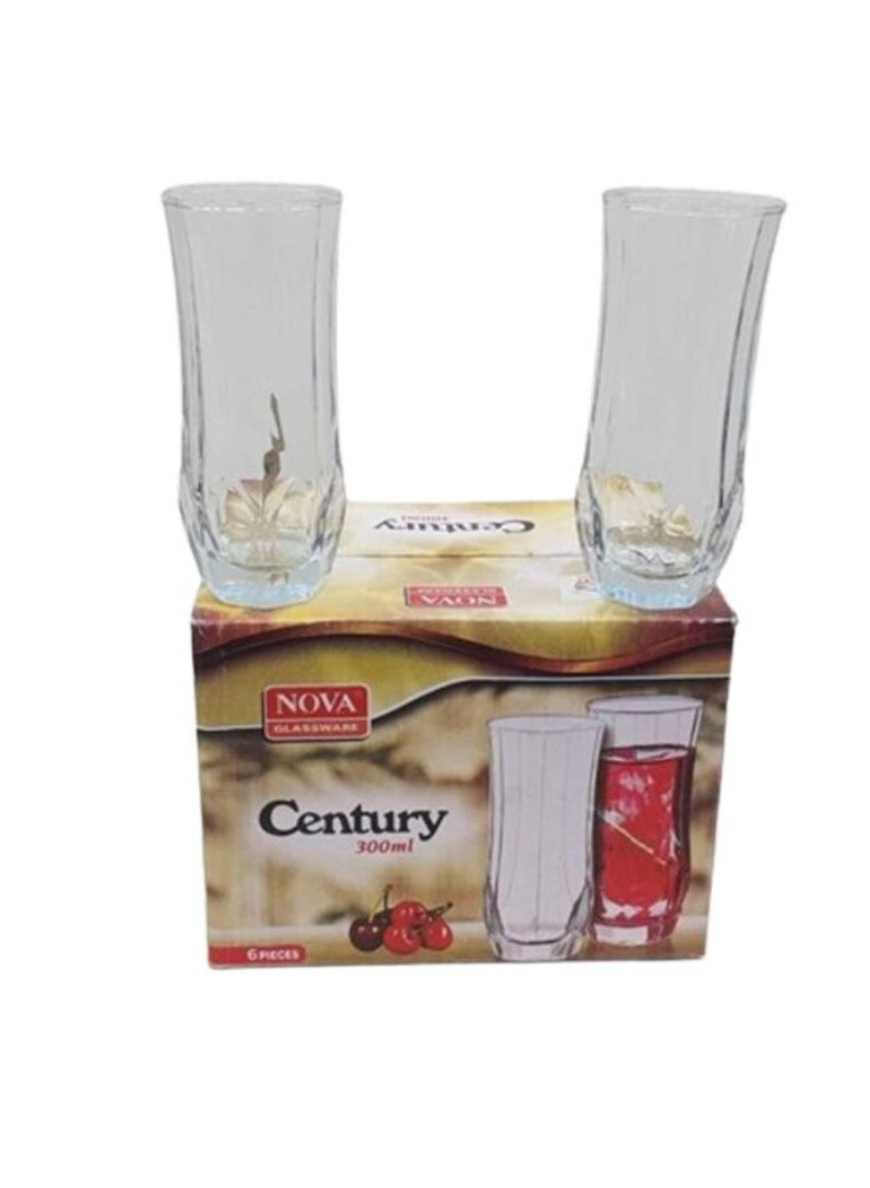 NOVA Century Tumbler Water Glass  300Ml - (6Pcs/Gift Pack) 