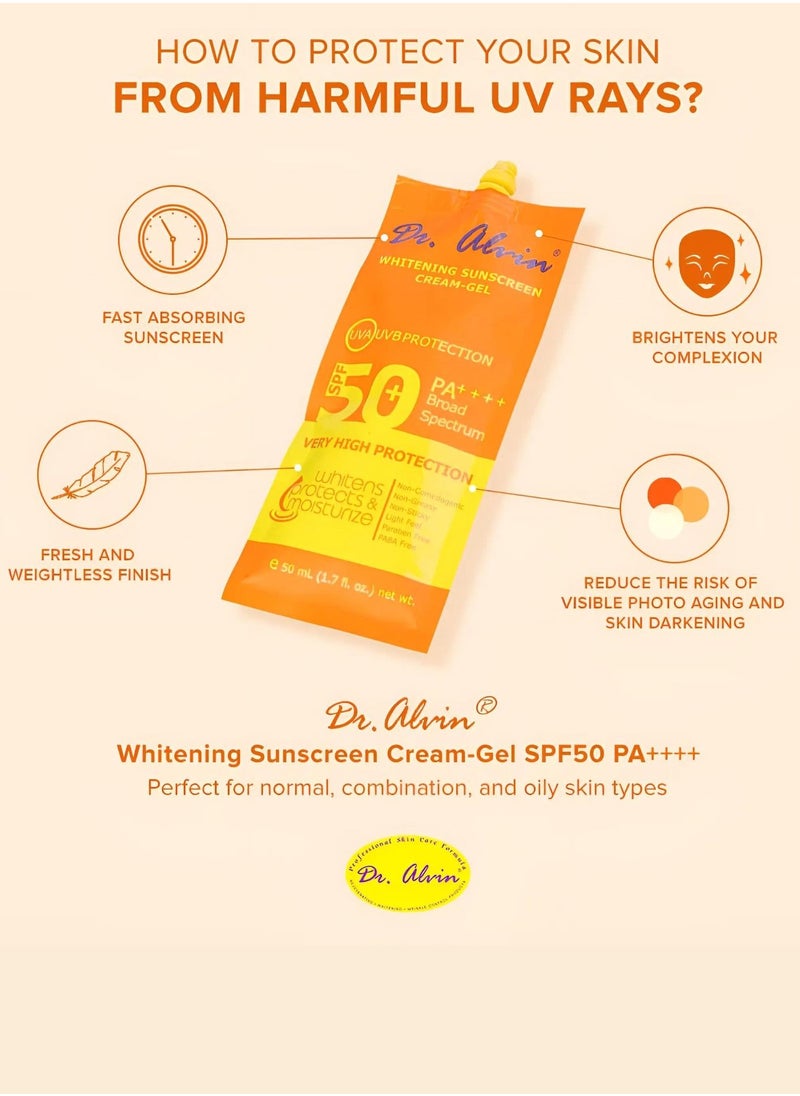 دي آر. ألفين - كريم تبييض واقي الشمس جل SPF50 PA++++ - Image 1