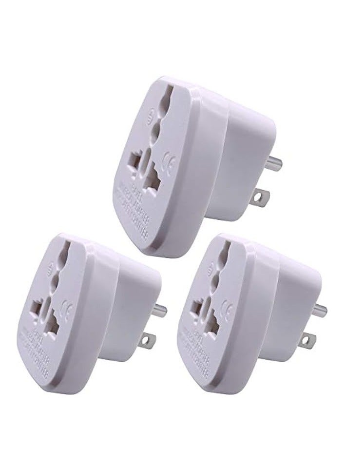 erorex Type B Adaptor Plug with Flat Blades/Round Grounding Pin and Safety Shutter, - Image 1