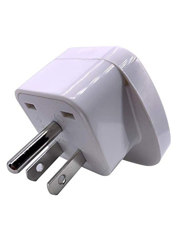 erorex Type B Adaptor Plug with Flat Blades/Round Grounding Pin and Safety Shutter, - Image 2