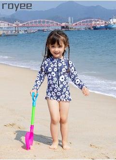 Royee Girls Split Long Sleeved one piece Swimming Wear With Swim Cap Suit for Toddler/Junior/Youth Aged 0-3 Years girls， 0 formaldehyde, 0 bleach, and 0 fluorescent agent  - Image 5