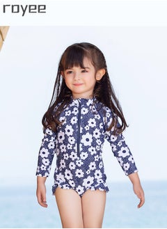 Royee Girls Split Long Sleeved one piece Swimming Wear With Swim Cap Suit for Toddler/Junior/Youth Aged 0-3 Years girls， 0 formaldehyde, 0 bleach, and 0 fluorescent agent  - Image 2