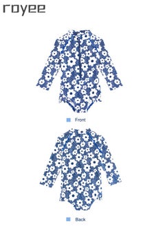 Royee Girls Split Long Sleeved one piece Swimming Wear With Swim Cap Suit for Toddler/Junior/Youth Aged 0-3 Years girls， 0 formaldehyde, 0 bleach, and 0 fluorescent agent  - Image 3