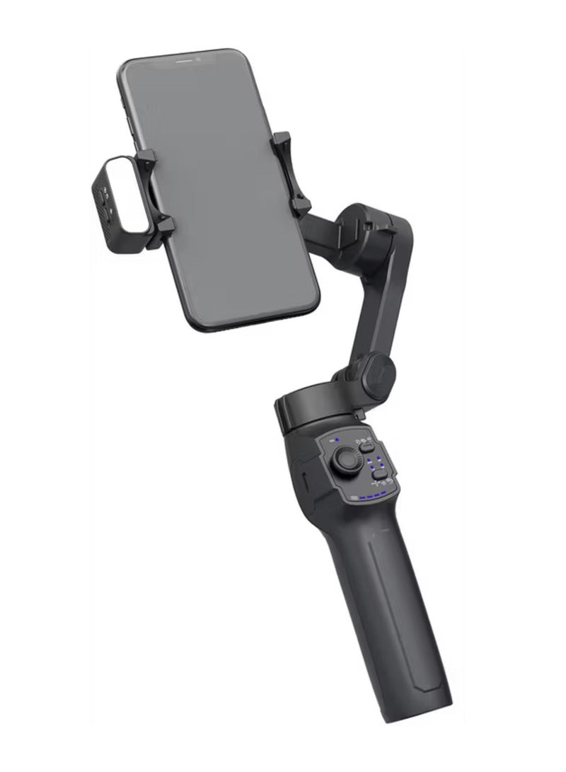 porodo 3-Axis Gimbal with Stabilizer Magnetic Fill Light, Smart Live Tracking, Long Battery Life, One-Key Angle Switch, 780 Minutes Working Time - Black  - Image 5