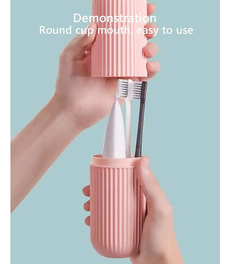 XML Capsule Shape Travel Toothbrush Toothpaste Case Holder Portable Toothbrush Storage Plastic Toothbrush Holder (Pack of- 3) - Image 4