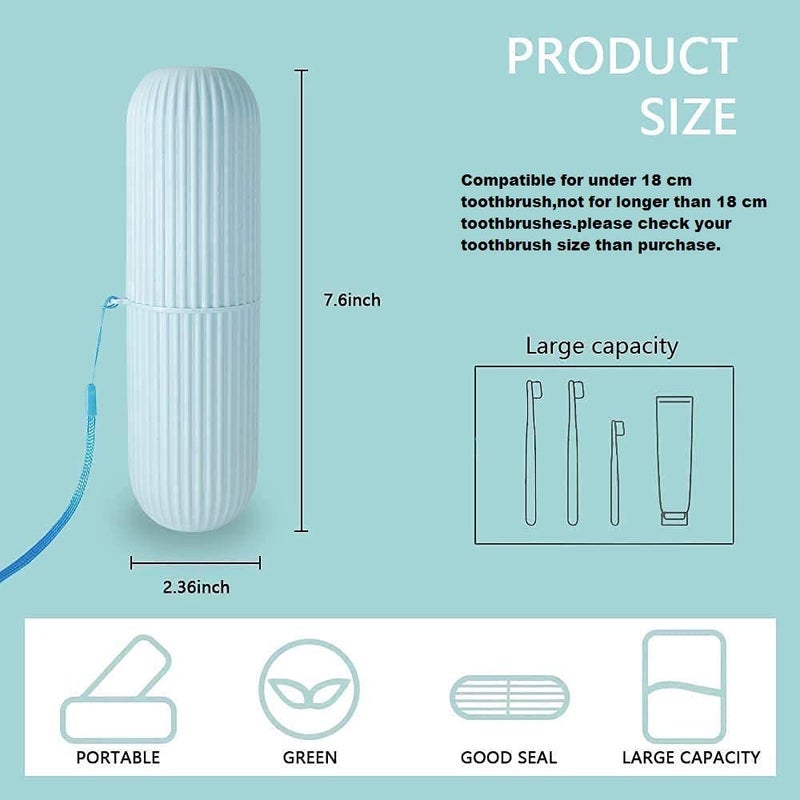 XML Capsule Shape Travel Toothbrush Toothpaste Case Holder Portable Toothbrush Storage Plastic Toothbrush Holder (Pack of- 3) - Image 3