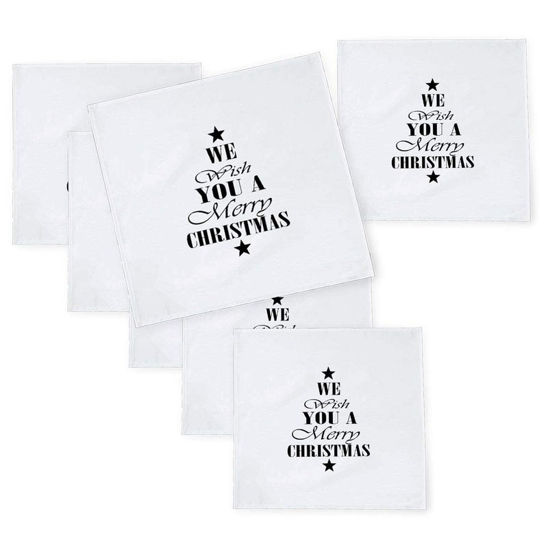 Khakee 6 Pcs Christmas Theme Tafta Silk Table Napkins 10x 10 for Xmas Decoration Christmas OrnamentsChristmas Gift npxmas232P - Image 1