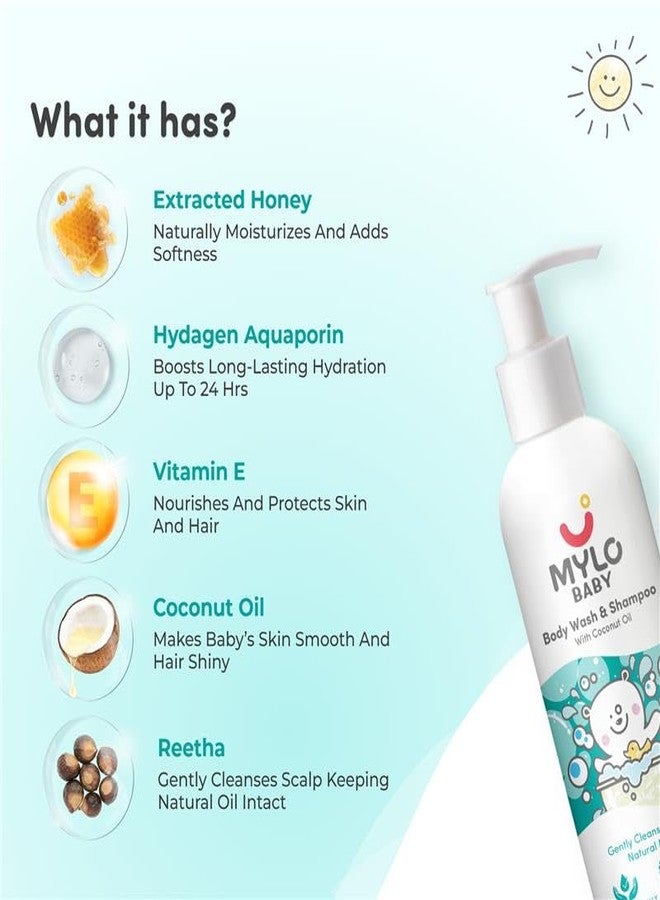 Mylo Baby Body Wash and Shampoo 200 ml | Gentle Cleansing Head-to-Toe | Tear Free Formulation | Made Safe Certified | Dermatologically Tested - Image 3