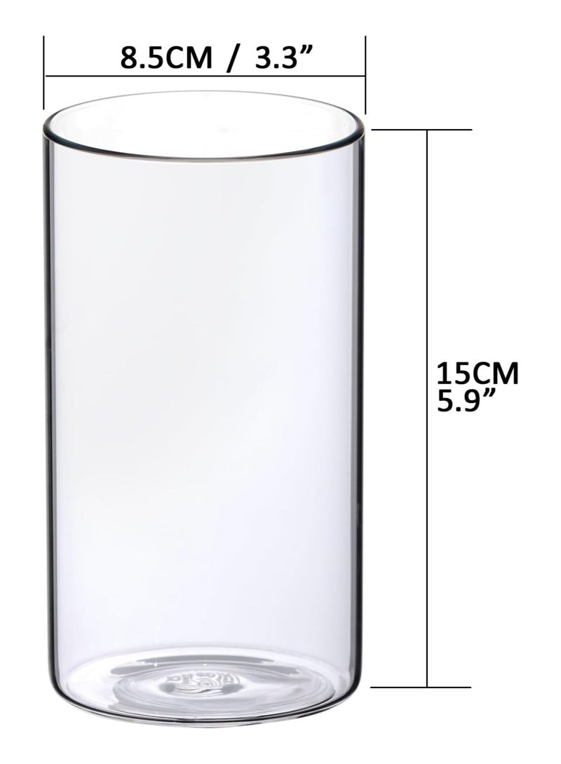 HOME ZONE 6 PCS Clear Glass Flower Vases, Bud Cylinder Vase, 6" Pillar Floating Candle Holders for Wedding Centerpiece Birthday Party - Image 2