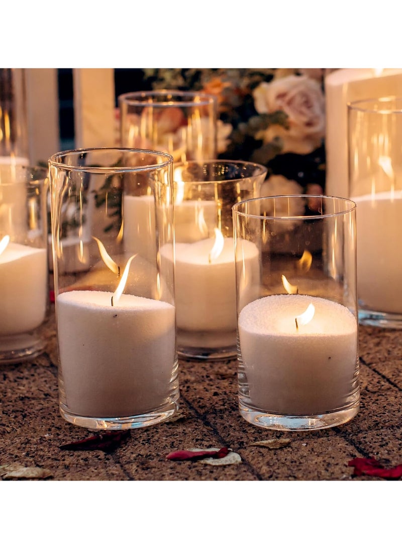 HOME ZONE 6 PCS Clear Glass Flower Vases, Bud Cylinder Vase, 6" Pillar Floating Candle Holders for Wedding Centerpiece Birthday Party - Image 3