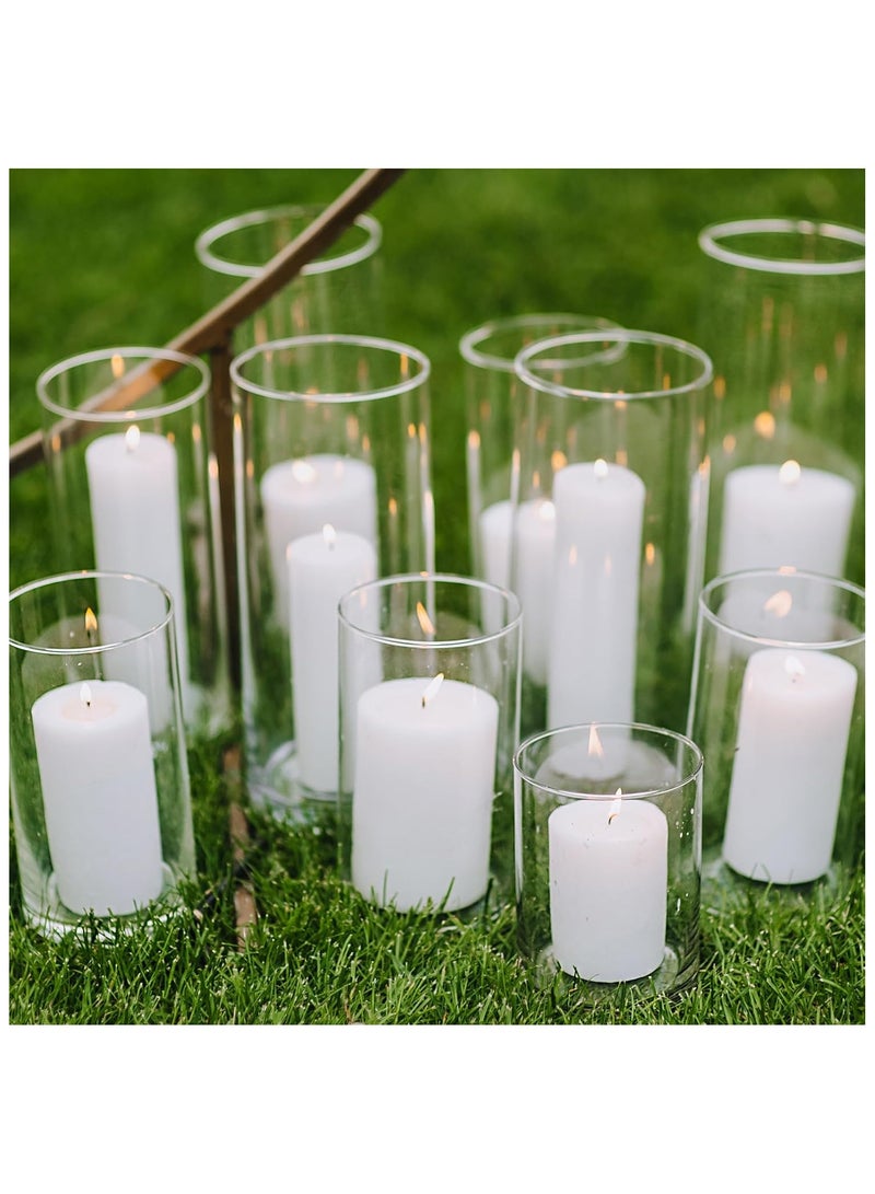 HOME ZONE 6 PCS Clear Glass Flower Vases, Bud Cylinder Vase, 6" Pillar Floating Candle Holders for Wedding Centerpiece Birthday Party - Image 4