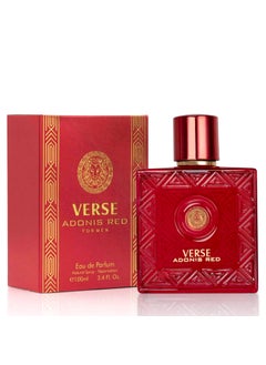 NovoGlow Verse Adonis Red for Men  100ml Eau De Parfum Spray for Men  Long Lasting Fruity Warm  Floral Fragrance Smell Fresh All Day Long Gift for Men for All Occasions