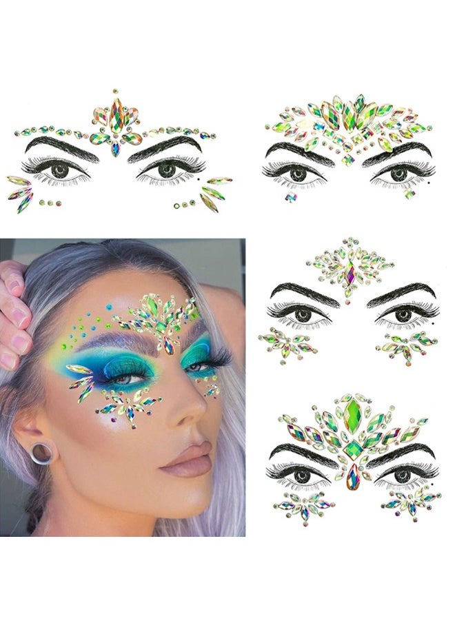 4 Sets Luminous Face Jewels, Women Mermaid Gems, Glitter Rhinestone Rave Stickers, Crystals Eyes Temporary Tattoos Glow in the Dark - pzsku/Z0B4C635D5161D656C48EZ/45/_/1736920676/818457d9-9f02-4abf-91ba-2983290b20f2