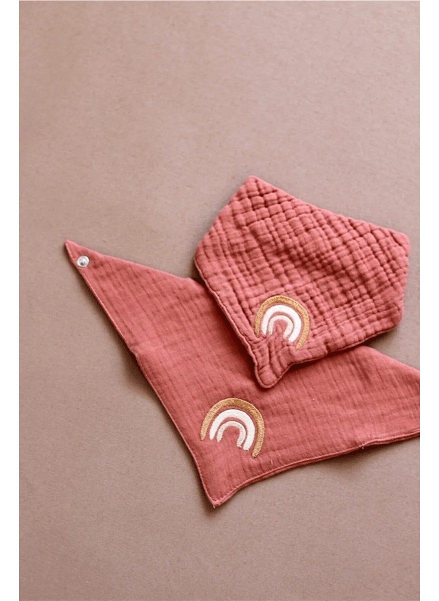 Babybek Collection Pink 4 Layer Muslin Bib  - Image 1