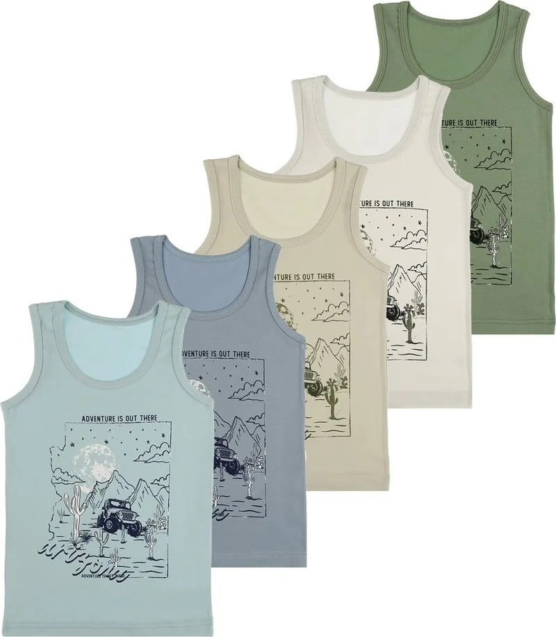 دونيلا 5 Color Printed Boy Undershirt - 777009