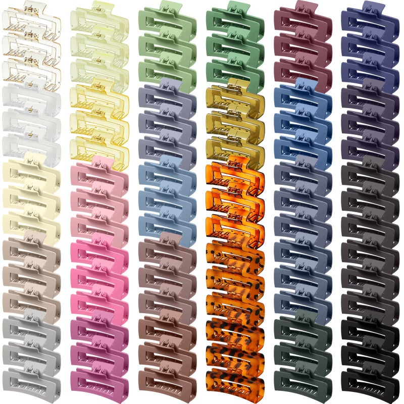 XunYee 60 Pcs Hair Clips Bulk Hair Claw Clips for Women Girls 41 Inch Large Rectangle Nonslip Square Strong Hold Jaw