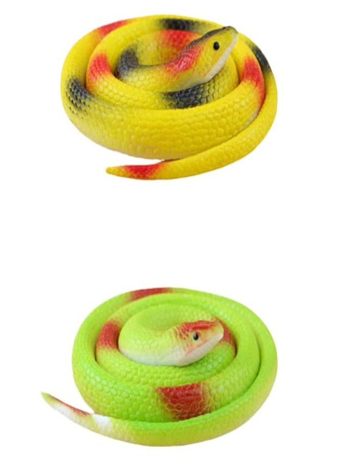 Munmoll Rubber Snack Prank Toy for Kids Rubber Animals for Children Toys & Gifts Rubber Snakes (Multi Colors, 30-inch) Pack of 2 - Image 1