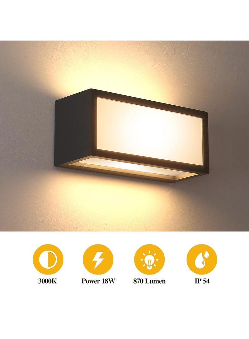 رات سو مصباح جداري LED خارجي من الألومنيوم، مصباح جداري خارجي، مصباح حائط خارجي مقاوم للماء، بإضاءة بيضاء دافئة - Image 2