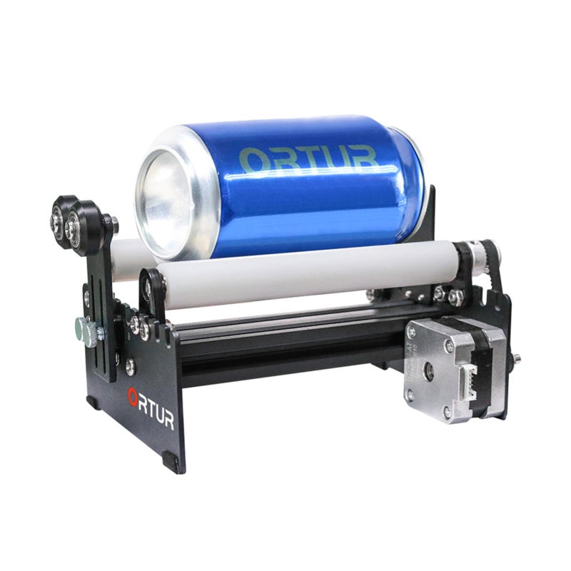 Laser Engraving Rotary Module 129x184x81mm Black - Y Axis Roller for Cylindrical Engraving - NEMA 17 Motor for Cans and Cylindrical Objects - Image 1