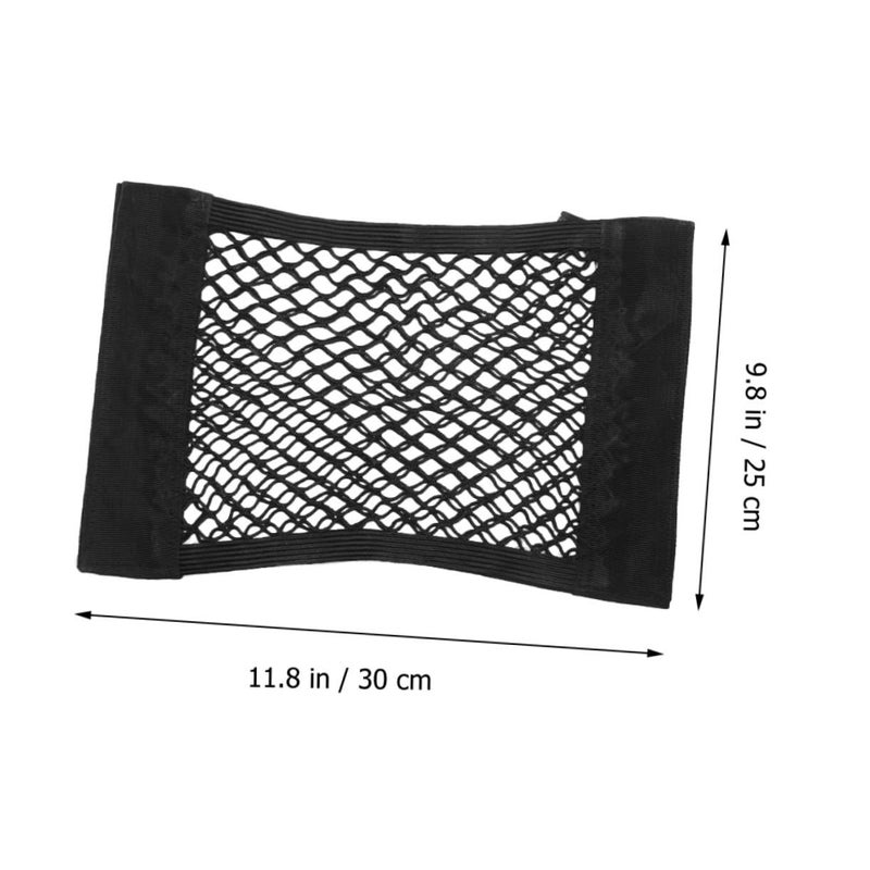 4 Pcs Double Layer Car Cargo Net Elastic Trunk Organizer Mesh Storage Net For Groceries Tools SUVs Trucks Black - Image 3