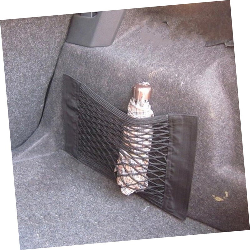 4 Pcs Double Layer Car Cargo Net Elastic Trunk Organizer Mesh Storage Net For Groceries Tools SUVs Trucks Black - Image 5